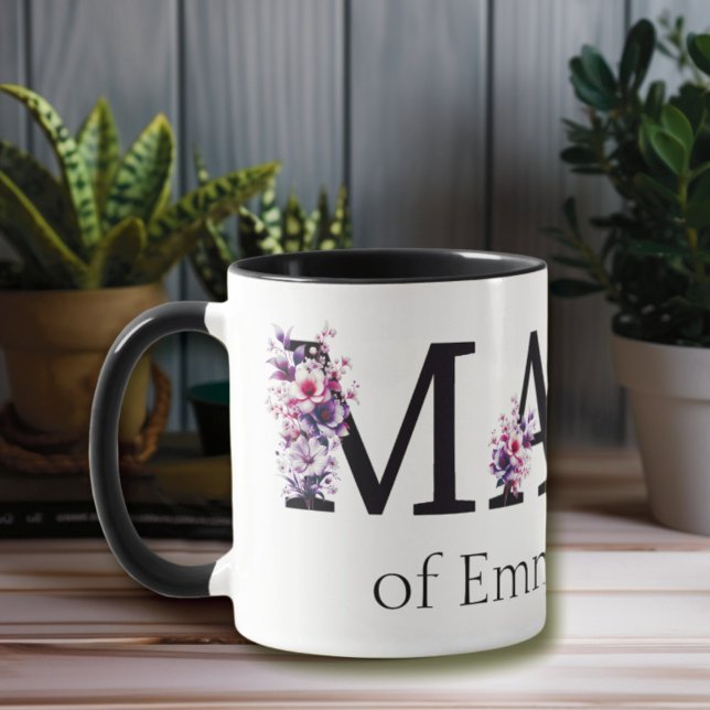Floral Mama Text Personalised Kids Names 2 Mug (Creator Uploaded)