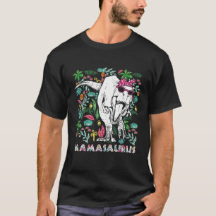 Floral Mamasaurus T Rex Dinosaur Family Matching M T-Shirt