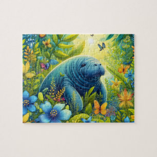 Floral Manatee Jigsaw Puzzle