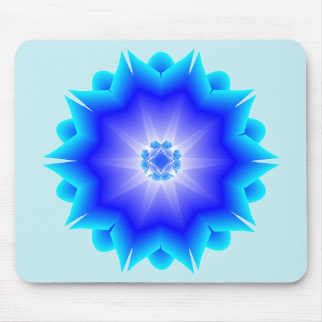 Floral Mandala blue Mousepad (Front)