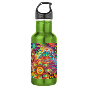 Floral Mandala Collage Psychedelic 532 Ml Water Bottle