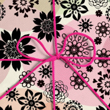 Floral mandala flowers black & white girly Pop Art