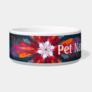 Floral Mandala Flowers Orange Red Blue Abstract