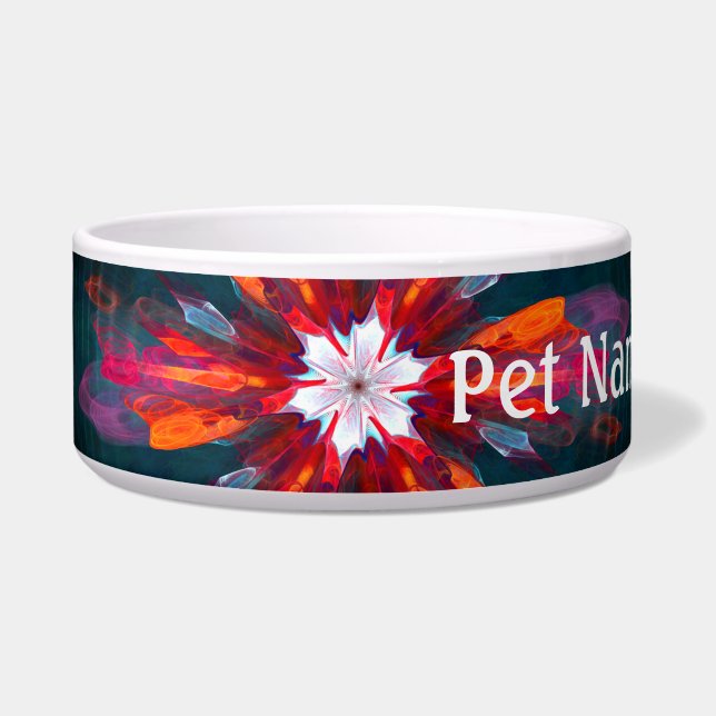 Floral Mandala Flowers Orange Red Blue Abstract (Front)