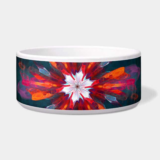 Floral Mandala Flowers Orange Red Blue Abstract (Front)