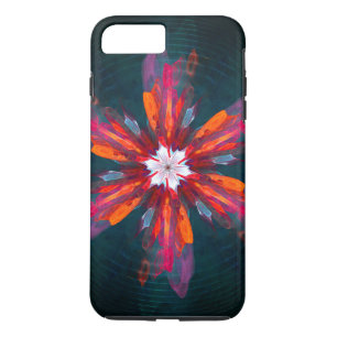 Floral Mandala Flowers Orange Red Blue Abstract iPhone 8 Plus/7 Plus Case