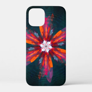 Floral Mandala Flowers Orange Red Blue Abstract iPhone 12 Mini Case