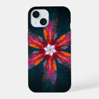 Floral Mandala Flowers Orange Red Blue Abstract