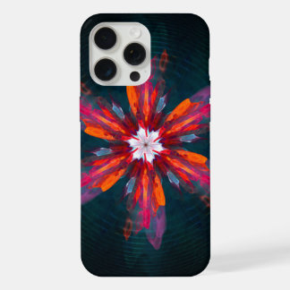 Floral Mandala Flowers Orange Red Blue Abstract iPhone 15 Pro Max Case