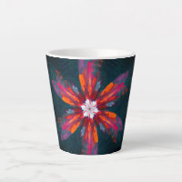Floral Mandala Flowers Orange Red Blue Abstract