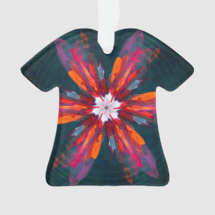 Floral Mandala Flowers Orange Red Blue Abstract Ornament