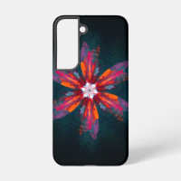 Floral Mandala Flowers Orange Red Blue Abstract