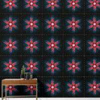 Floral Mandala Flowers Orange Red Blue Abstract