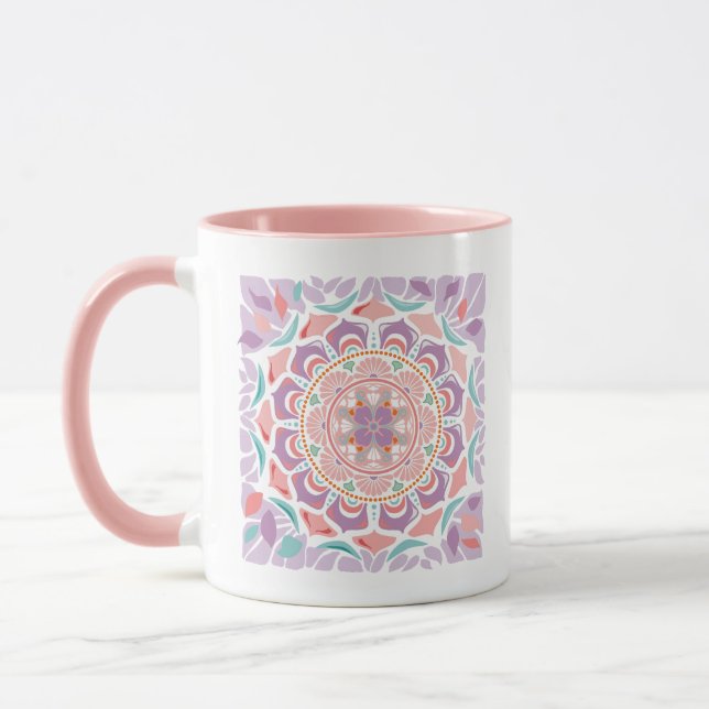 Floral Mandala Lavender Mug (Left)