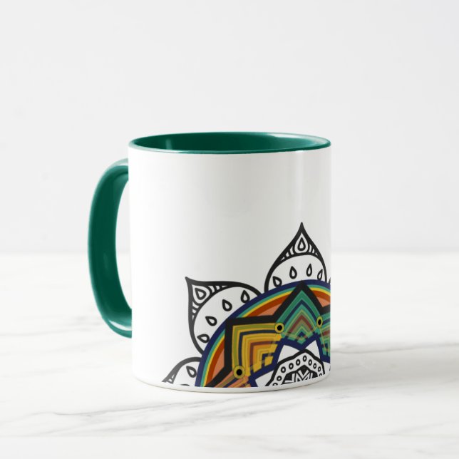 Floral mandala mug (Front Left)