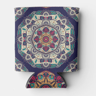 Floral Mandala: Ornamental Vintage Seamless Can Cooler