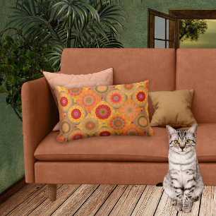 Floral Mandala Patchwork or Quilt Pattern Pillow