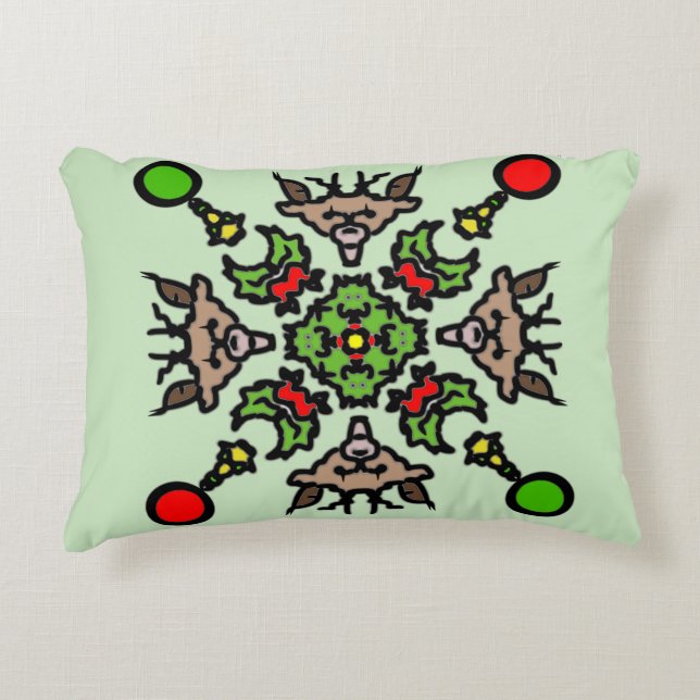 Floral Mandala Pattern Decorative Cushion (Front)