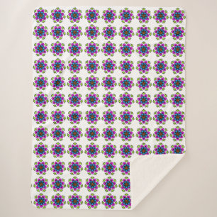 Floral Mandala Pattern Sherpa Blanket