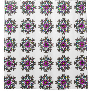 Floral Mandala Pattern Shower Curtain