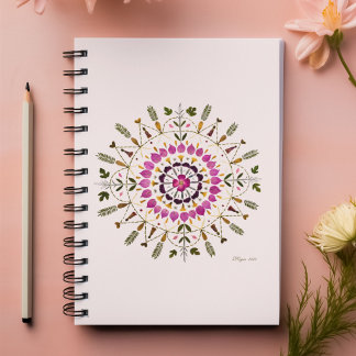 Floral Mandala Pressed Flower Artwork By S. Frigui Planner