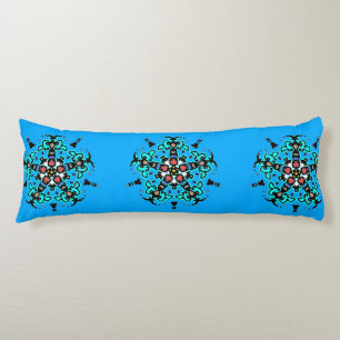 Floral Mandala Seamless Azure Body Cushion