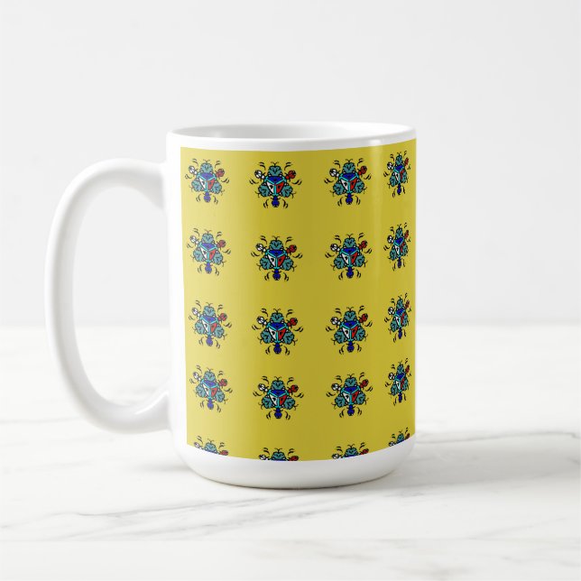 Floral Mandala Seamless Pattern Coffee Mug (Left)