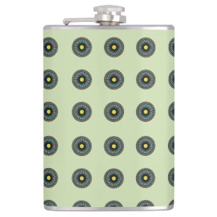 Floral Mandala Seamless Pattern Hip Flask