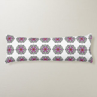 Floral Mandala Seamless Pattern: Purple Boho Zen Body Cushion