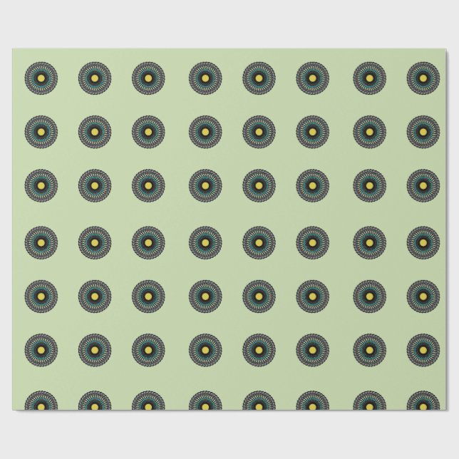 Floral Mandala Seamless Pattern Wrapping Paper (Flat)