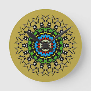 Floral Mandala Seamless Round Clock