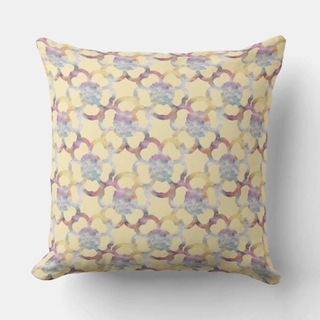 Floral Marble Trellis Sunshine Cushion (Front)