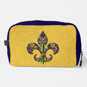 Floral Mardi Gras fleur de lis Dopp Kit
