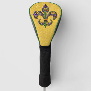 Floral Mardi Gras fleur de lis Golf Head Cover
