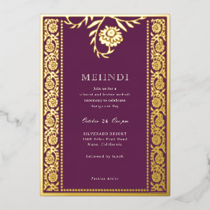 Floral Marigold Gold Mehndi Invitation