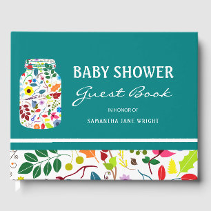 Floral Mason Jar Baby Shower Guest Book