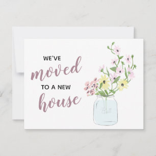 Floral Mason Jar We Have Moved New Address Moving Postcard