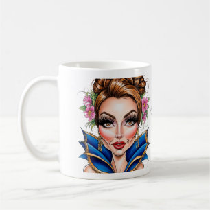 Floral Masquerade Beauty Illustration Coffee Mug