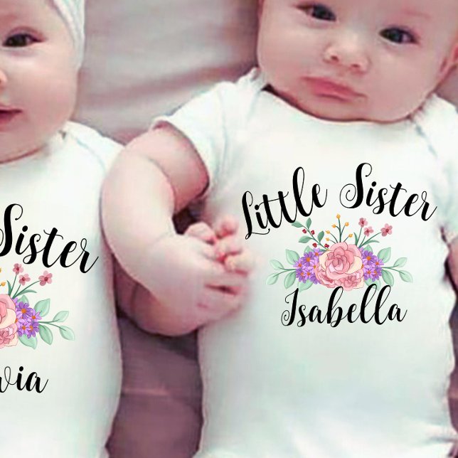 Floral Matching little sis  Baby Bodysuit (Creator Uploaded)