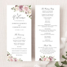 Floral Mauve Blush Greenery Elegant Script Wedding