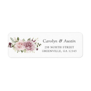 Floral Mauve Blush Greenery Return Address Label