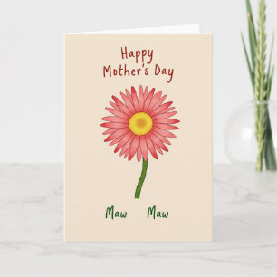 Floral Maw Maw Mothers Day Card