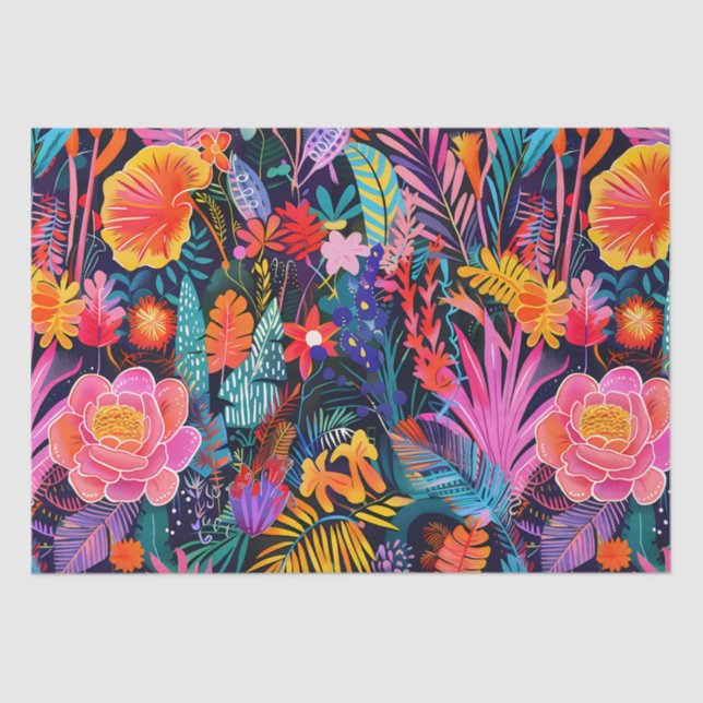 Floral Maximalism Bright Flower Tissue Paper (Front)