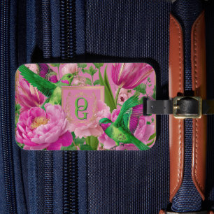 Floral Maximalist Birds of Paradise Luggage Tag