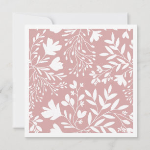 Floral Meadow Dreams Botanical Silhouettes Blush Card