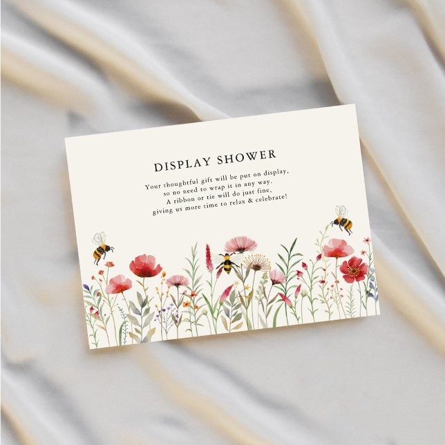 Floral Meant To Bee Display Shower Bridal Shower Enclosure Card (Creator Uploaded)