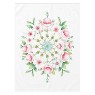 Floral Medallion Pastel Easter Tablecloth
