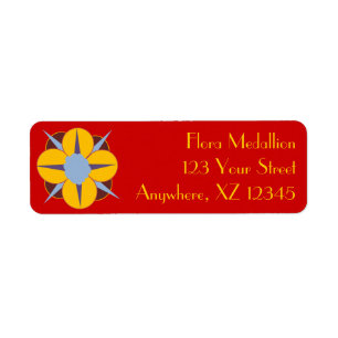 Floral Medallion Return Address Label