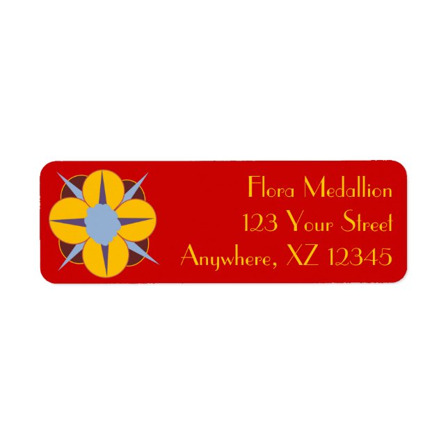 Floral Medallion Return Address Label (Front)