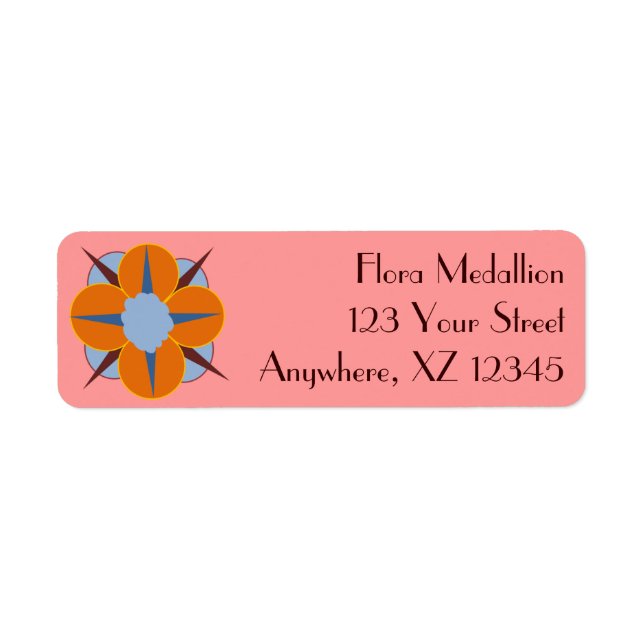 Floral Medallion Return Address Label (Front)